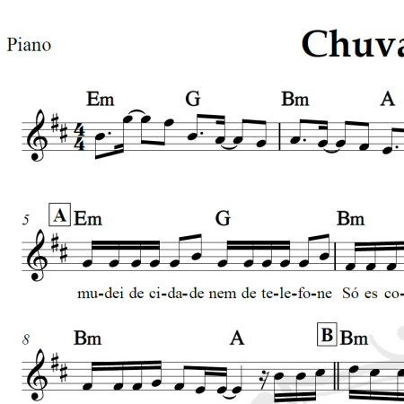 Chuva de arroz - Luan Santana - Piano/Vocal