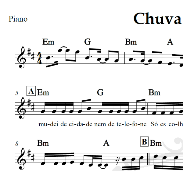 Chuva de arroz - Luan Santana - Piano/Vocal