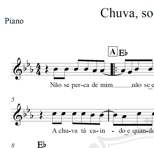 Chuva, sour e cerveja - Piano/Vocal