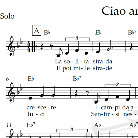 Ciao amore, ciao - Piano/Vocal