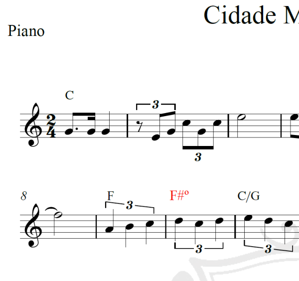 Cidade Maravilhosa - Piano/Vocal