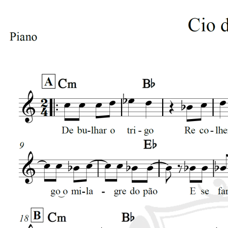 Cio da terra - Milton Nascimento - Piano/Vocal