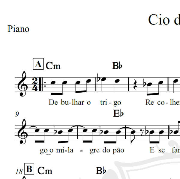 Cio da terra - Milton Nascimento - Piano/Vocal