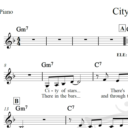 City of stars - La la Land - Piano/Vocal