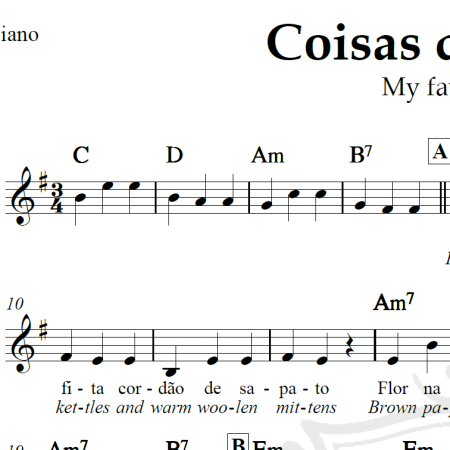 Coisas que eu amo (My favorite things) - Piano/Vocal