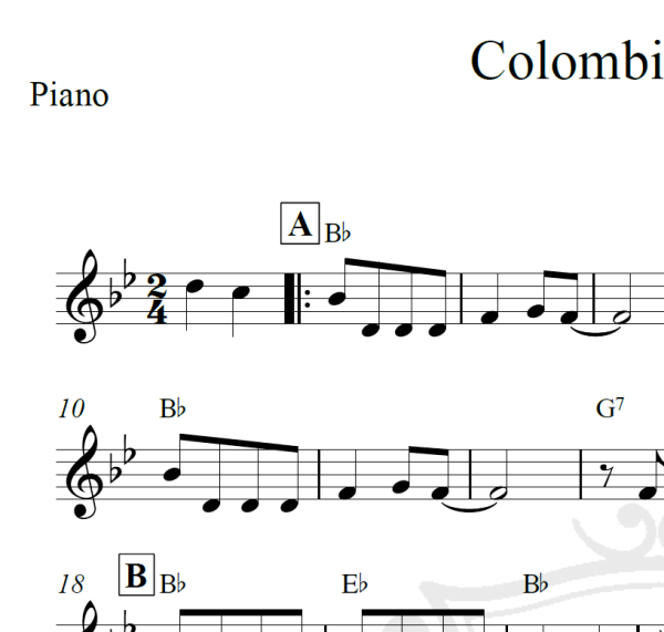 Colombina iê iê iê - Piano