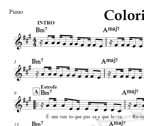 Colorir Papel - Jammil e Uma Noites - Piano/Vocal