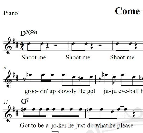 Come together - The Beatles - Piano/Vocal