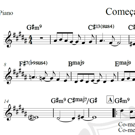 Começar de novo - Ivan Lins - Piano/Vocal