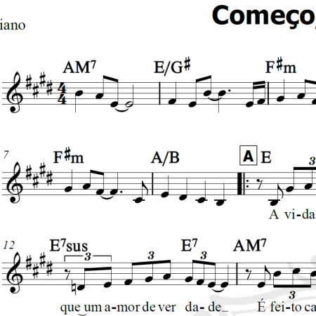 Começo, meio e fim - Roupa Nova - Piano/Vocal