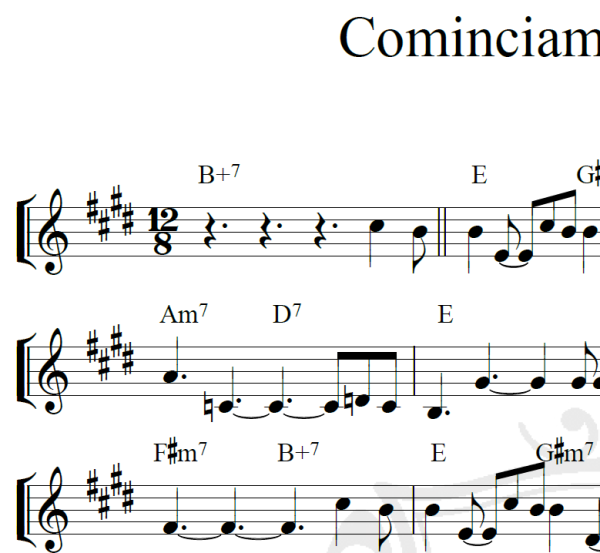 Cominciamo ad Amarci - Piano