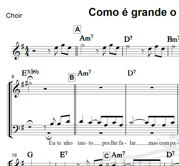 Como é grande o meu amor por você - Roberto Carlos - Arranjo Coral