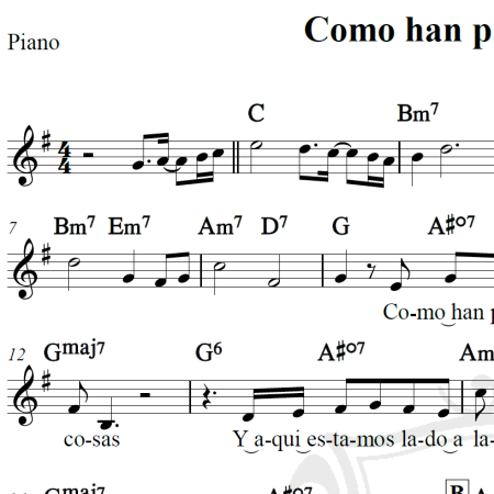 Como han passado los años - Piano/Vocal