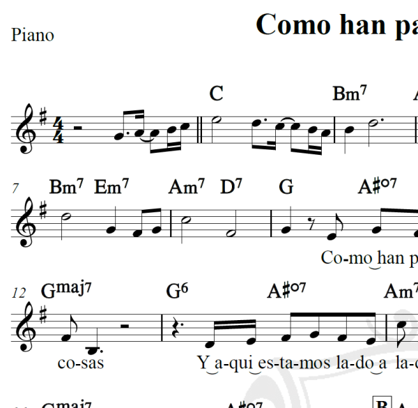 Como han passado los años - Piano/Vocal