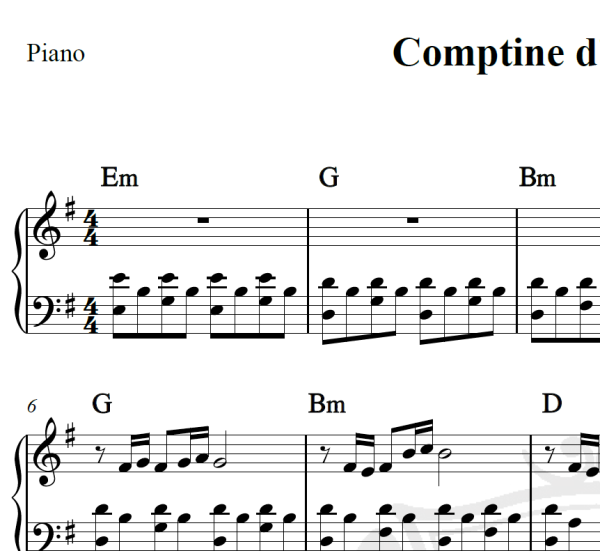 Comptine d'um autre été - Yann Tiersen - Piano