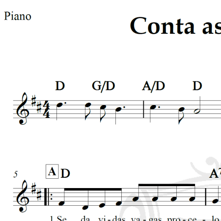 Conta as Bênçãos - Piano/Vocal