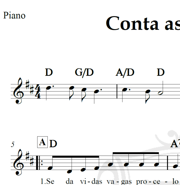 Conta as Bênçãos - Piano/Vocal