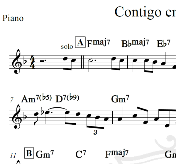 Contigo en la distancia - Piano/Vocal