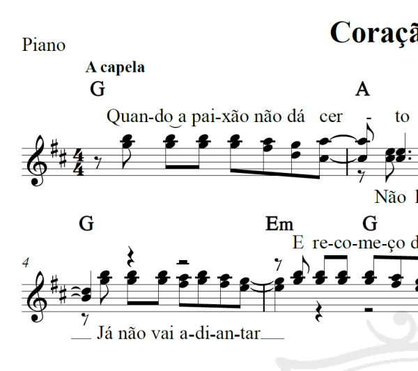 Coração pirata - Roupa Nova - Piano/Vocal
