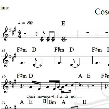 Cose della vita - Eros Ramazzotti - Piano/Vocal