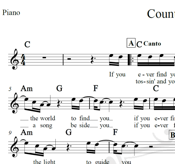 Count on me - Bruno Mars - Piano/Vocal