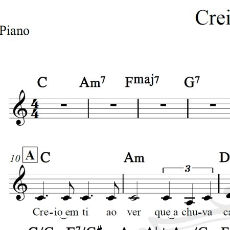 Creio em Ti - Piano/Vocal
