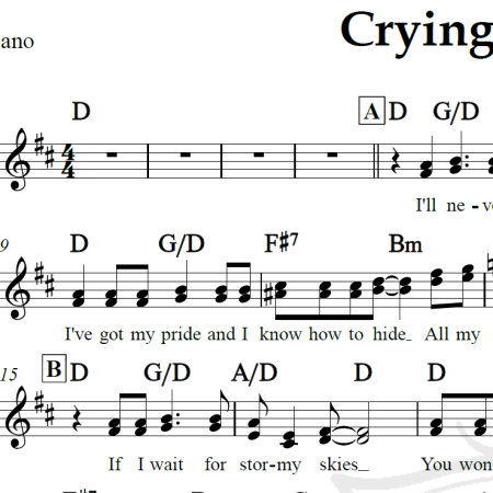 Crying in the rain - A-ha - Piano/Vocal