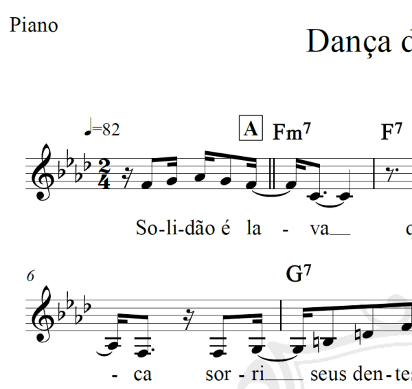 Dança da solidão - Marisa Monte - Piano/Vocal