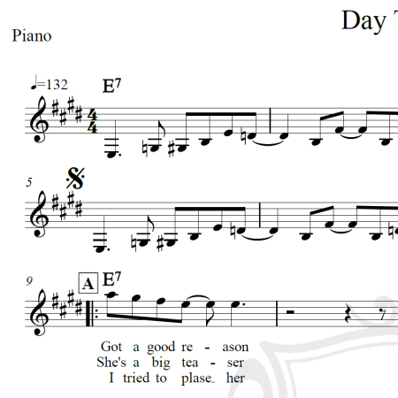 Day Tripper - The Beatles - Piano/Vocal