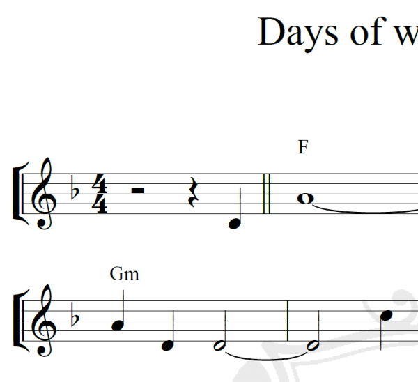 Days of wine and roses - Piano