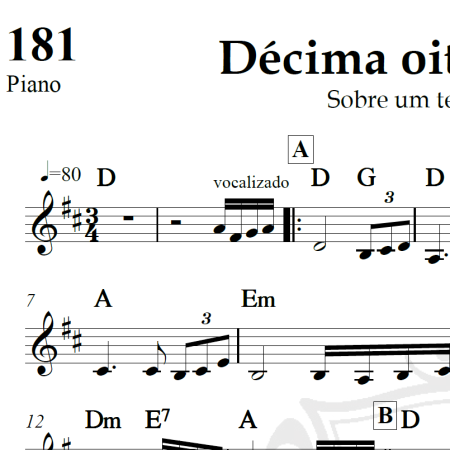 Décima oitava variação - Rachmaninoff - Piano