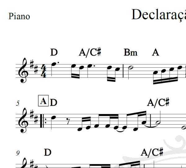 Declaração de amor - Daniel - Piano