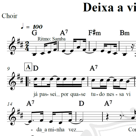 Deixa a vida me levar - Zeca Pagodinho - Piano/Vocal