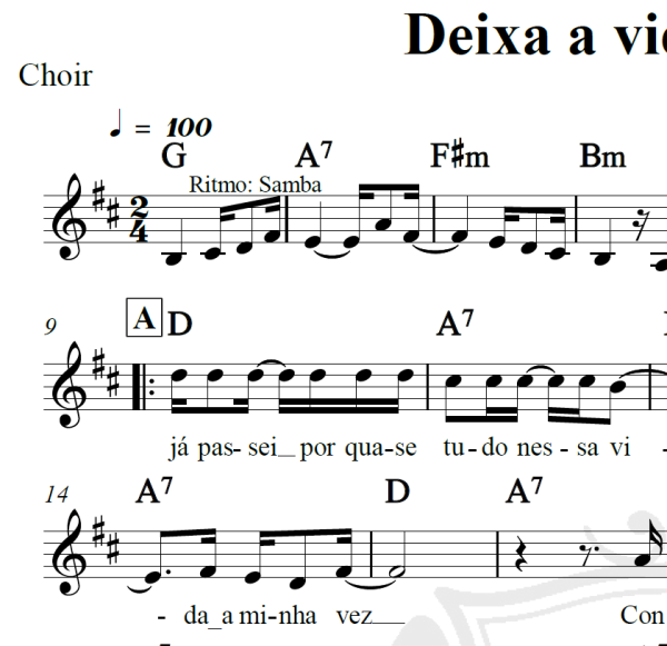 Deixa a vida me levar - Zeca Pagodinho - Piano/Vocal