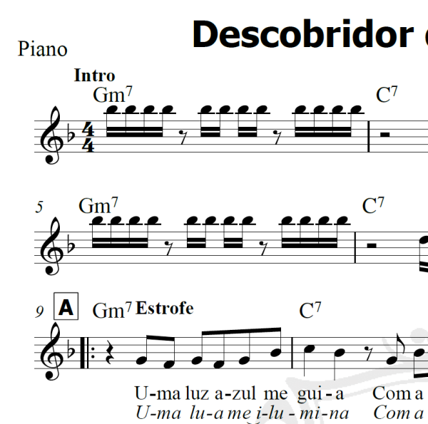 Descobridor dos sete mares - Tim Maia - Piano/Vocal