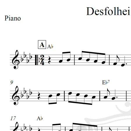 Desfolhei a margarida - Piano