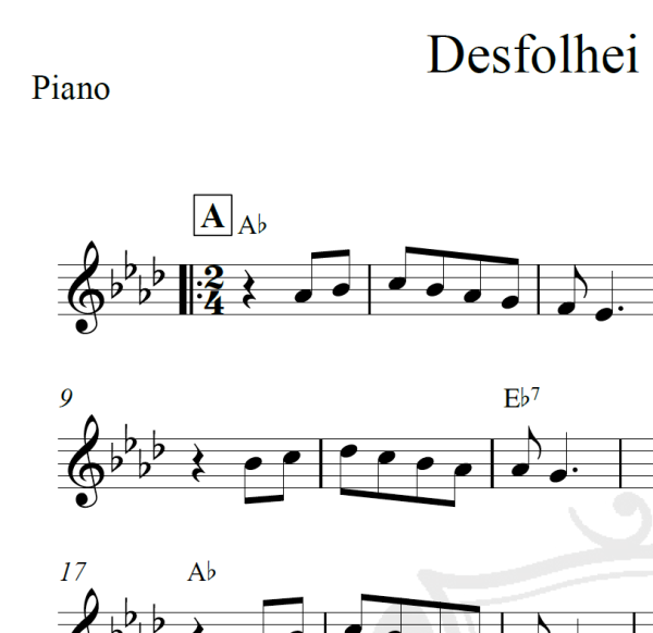 Desfolhei a margarida - Piano
