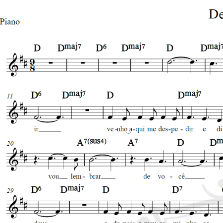 Despedida - Roberto Carlos - Piano/Vocal