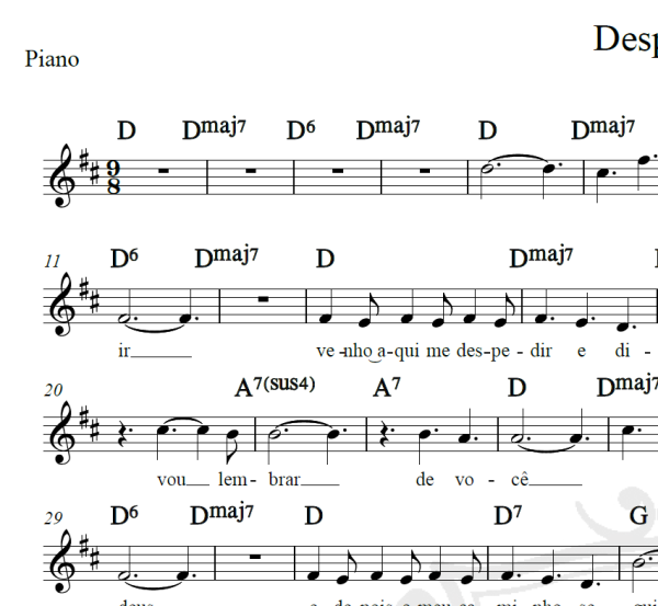 Despedida - Roberto Carlos - Piano/Vocal