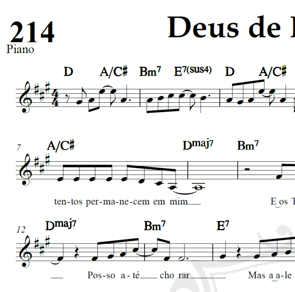 Deus de Promessas - Toque no Altar - Piano/Vocal