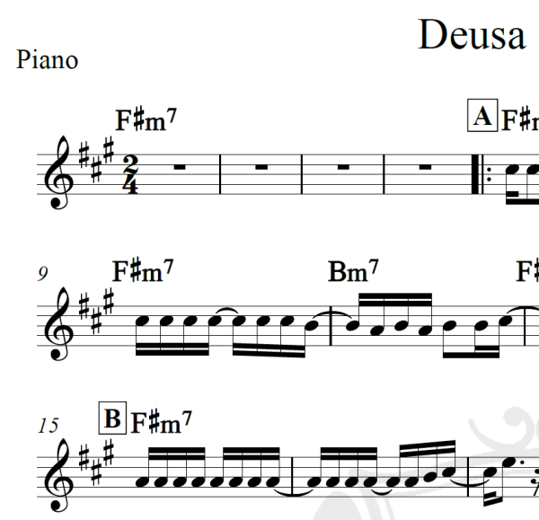 Deusa do amor - Caetano Veloso - Piano/Vocal