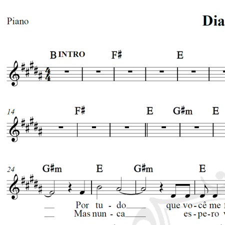 Dias atrás - CPM 22 - Piano/Vocal