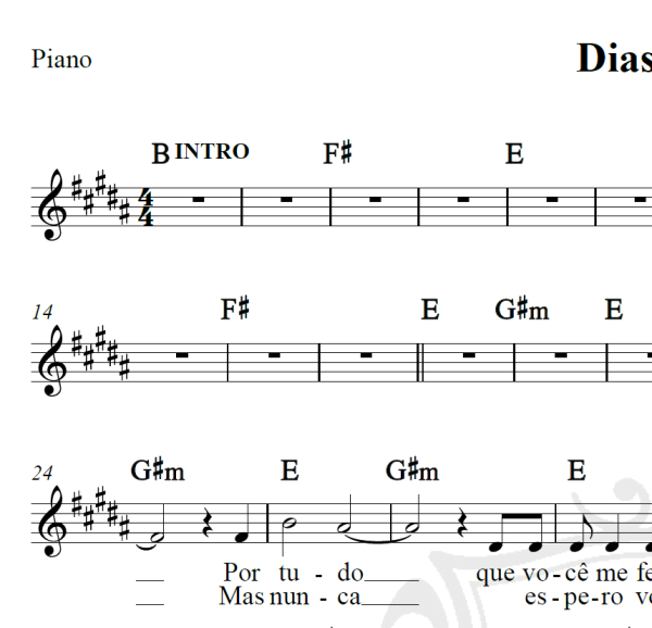 Dias atrás - CPM 22 - Piano/Vocal