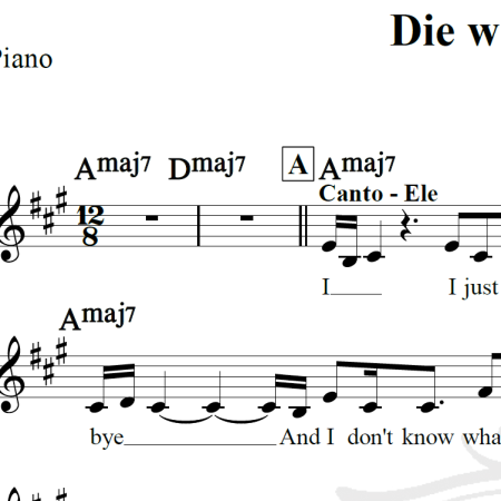 Die with a smile - Bruno Mars e Lady Gaga - Piano/Vocal
