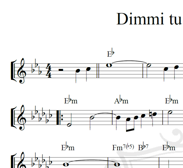 Dimmi tu, primavera - Piano
