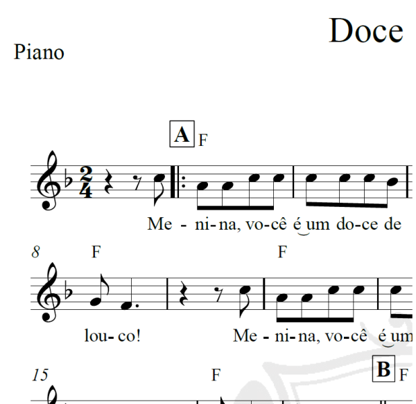 Doce de côco - Piano/Vocal