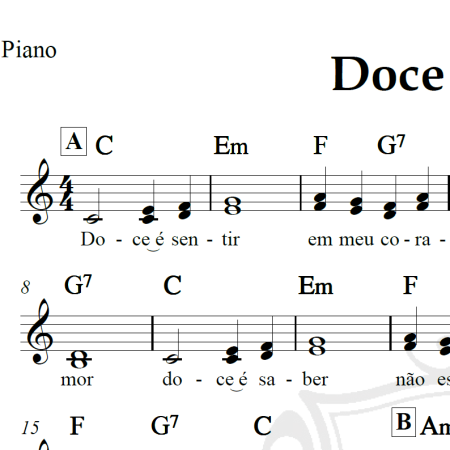Doce é sentir - Piano/Vocal
