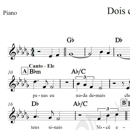 Dois corações - Melim - Piano/Vocal