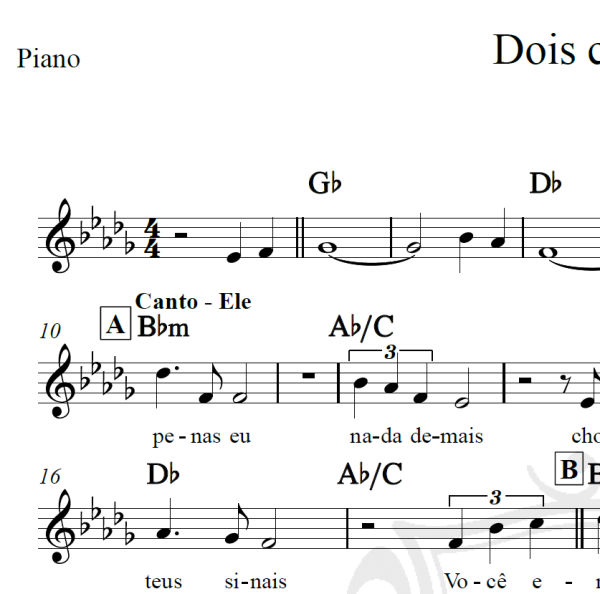 Dois corações - Melim - Piano/Vocal