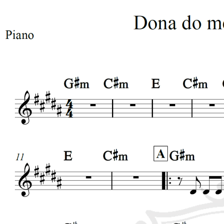 Dona do meu pensamento - Charlie Brown Jr. - Piano